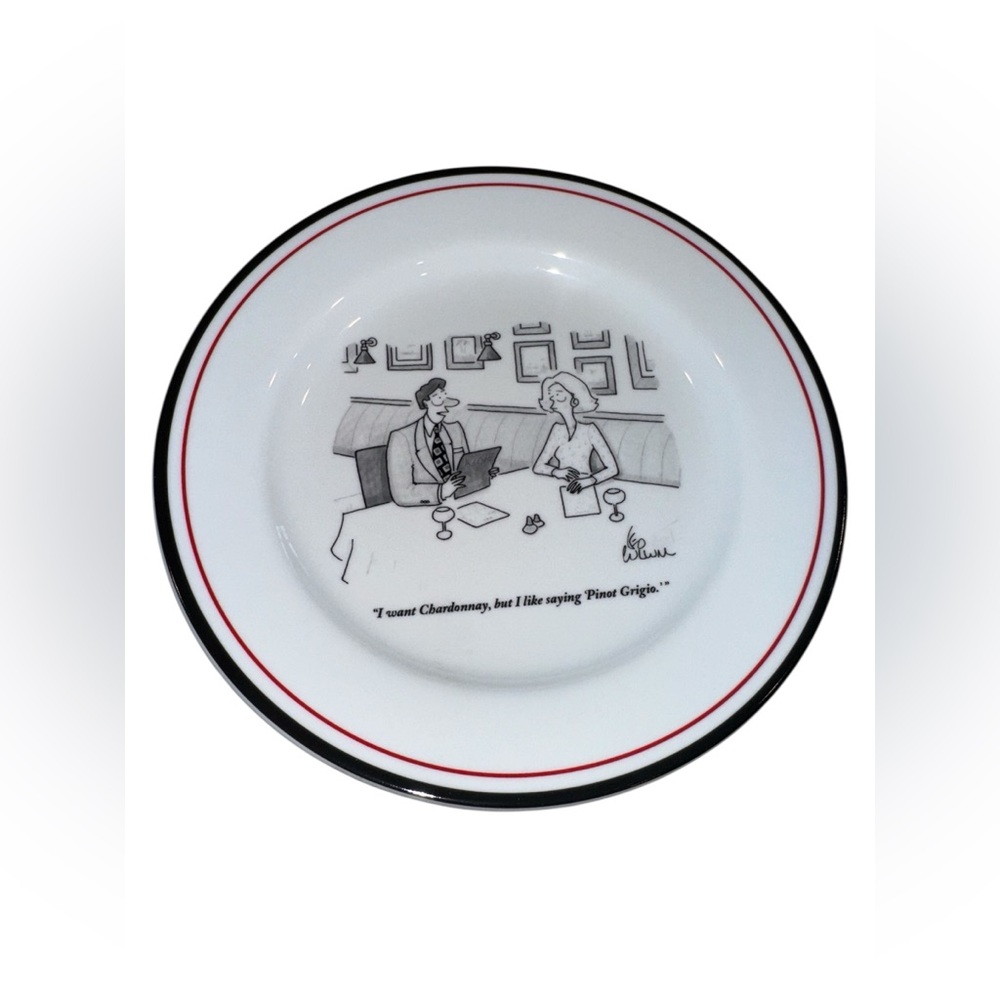A Set of Six Restoration Hardware New Yorker Cartoon Cheese Plates - Picture 5 of 8